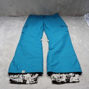 Roxy Snow Pants Women Large Blue Cargo Ski Winter Outdoor Performance Chic 33x32
